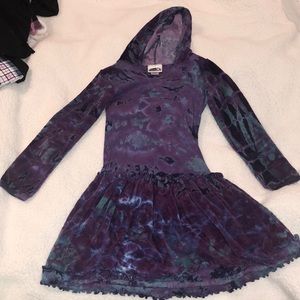 Kids purple dress with hood